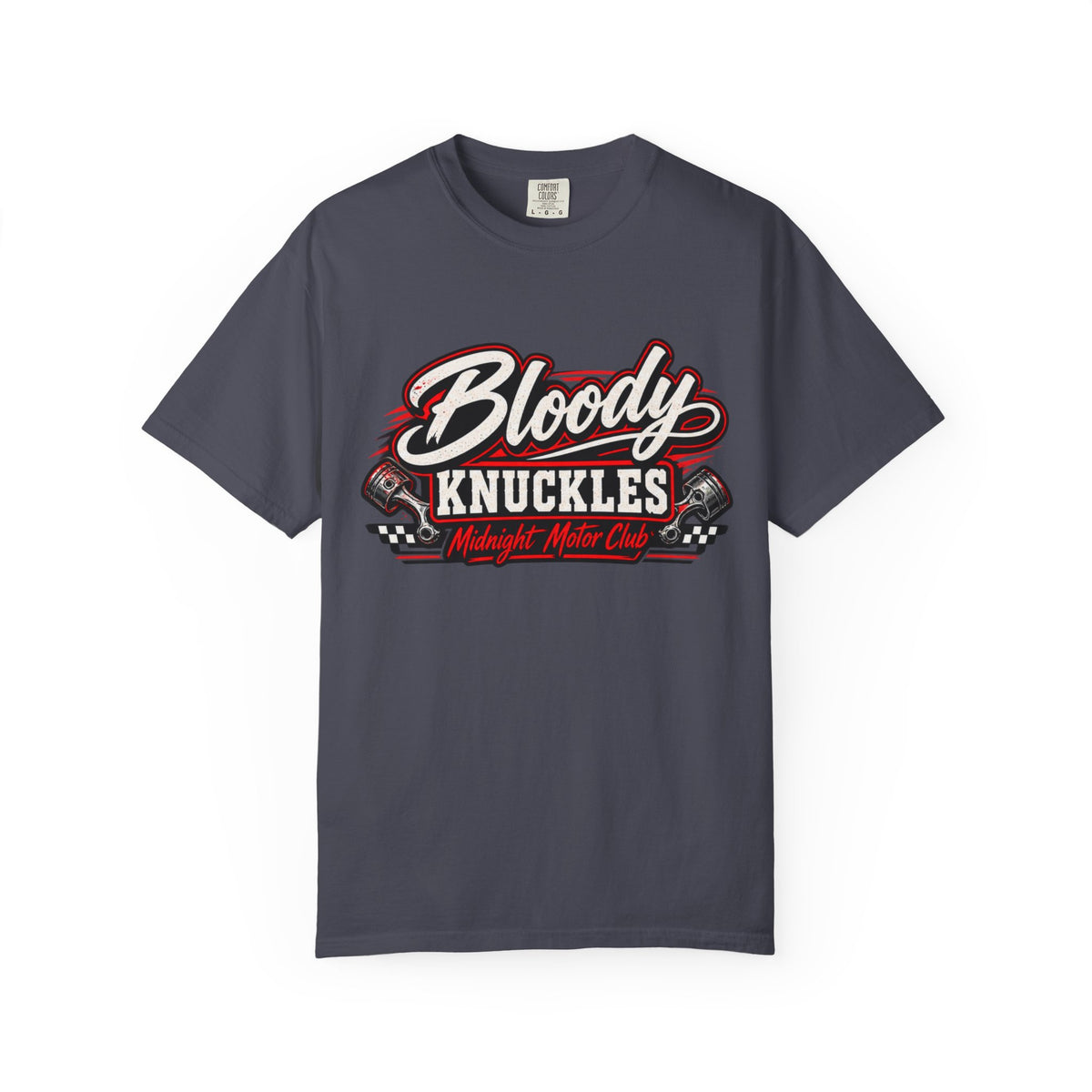 Bloody Knuckles T-Shirt — Retro Racing 'Midnight Motor Club' Graphic Tee