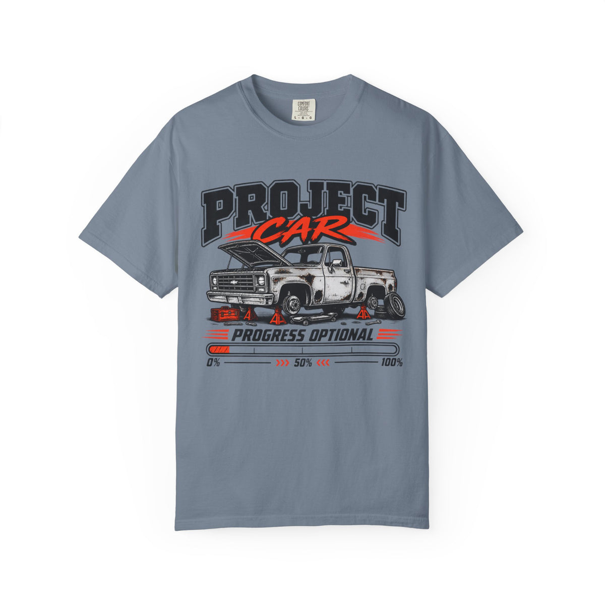 Project Car 'Progress Optional' Funny Graphic T-Shirt