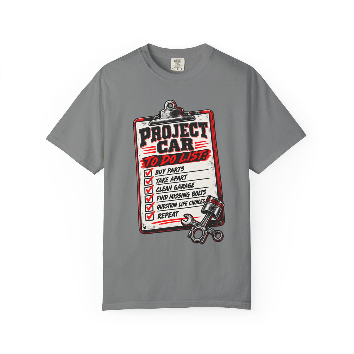 Project Car To-Do List T-Shirt — Mechanic Garage DIY Auto Repair Tee