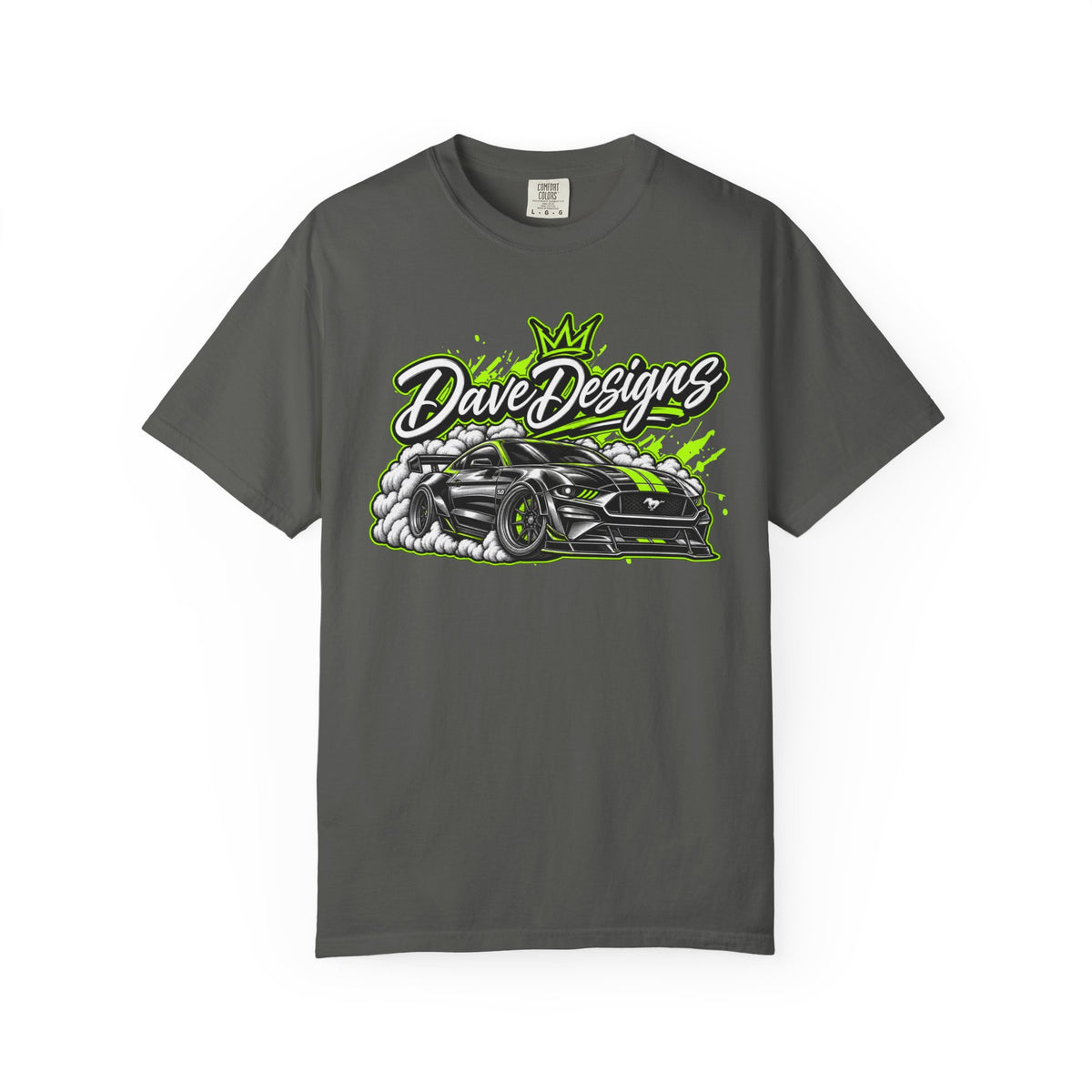 "Dave Designs" Neon Mustang Drift Racing Tee