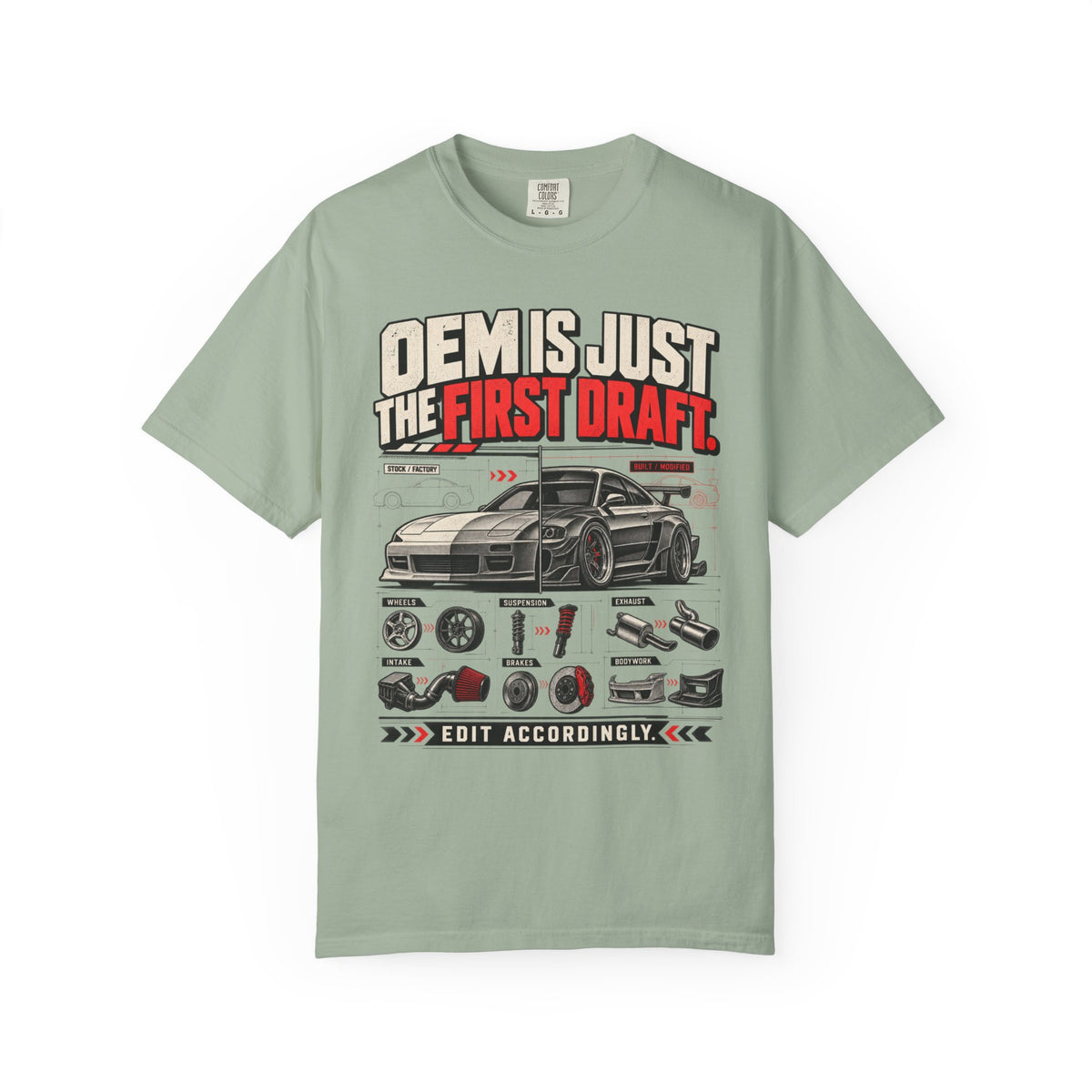 "OEM is Just the First Draft" Engine Parts Graphic Tee