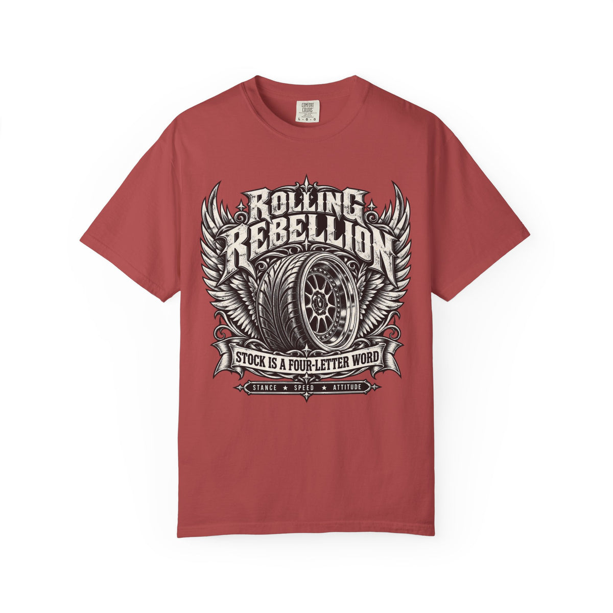 Rolling Rebelion Stock Car Racing Graphic T-Shirt