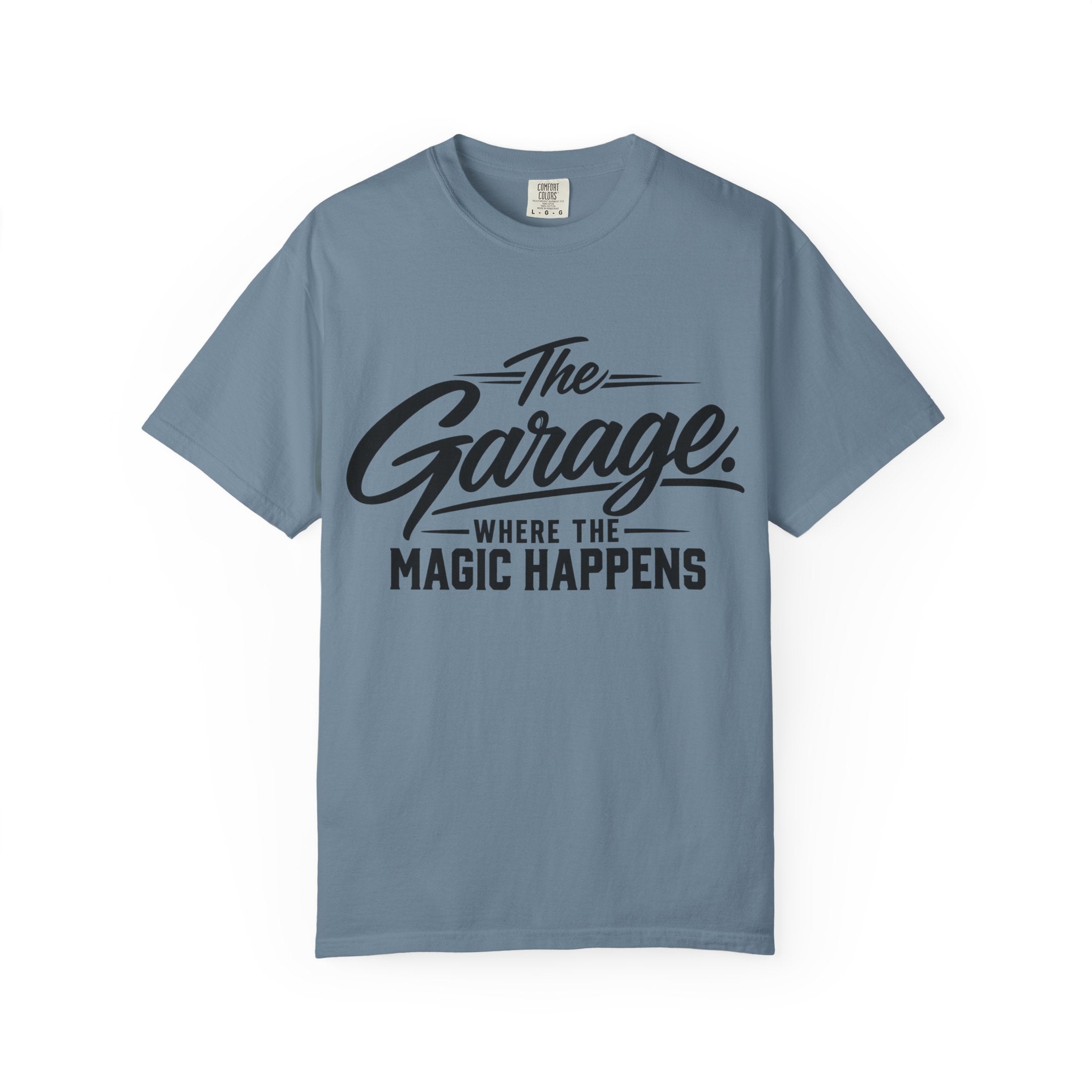 Garage T-Shirt — “The Garage Where the Magic Happens” Retro Workshop Tee