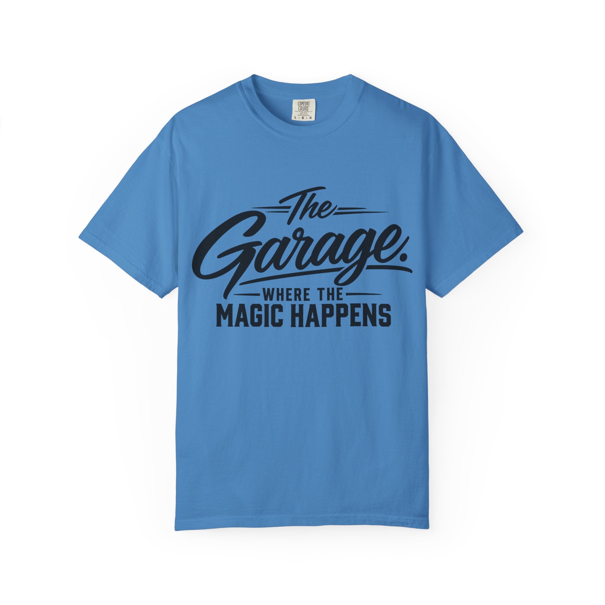 Garage T-Shirt — “The Garage Where the Magic Happens” Retro Workshop Tee
