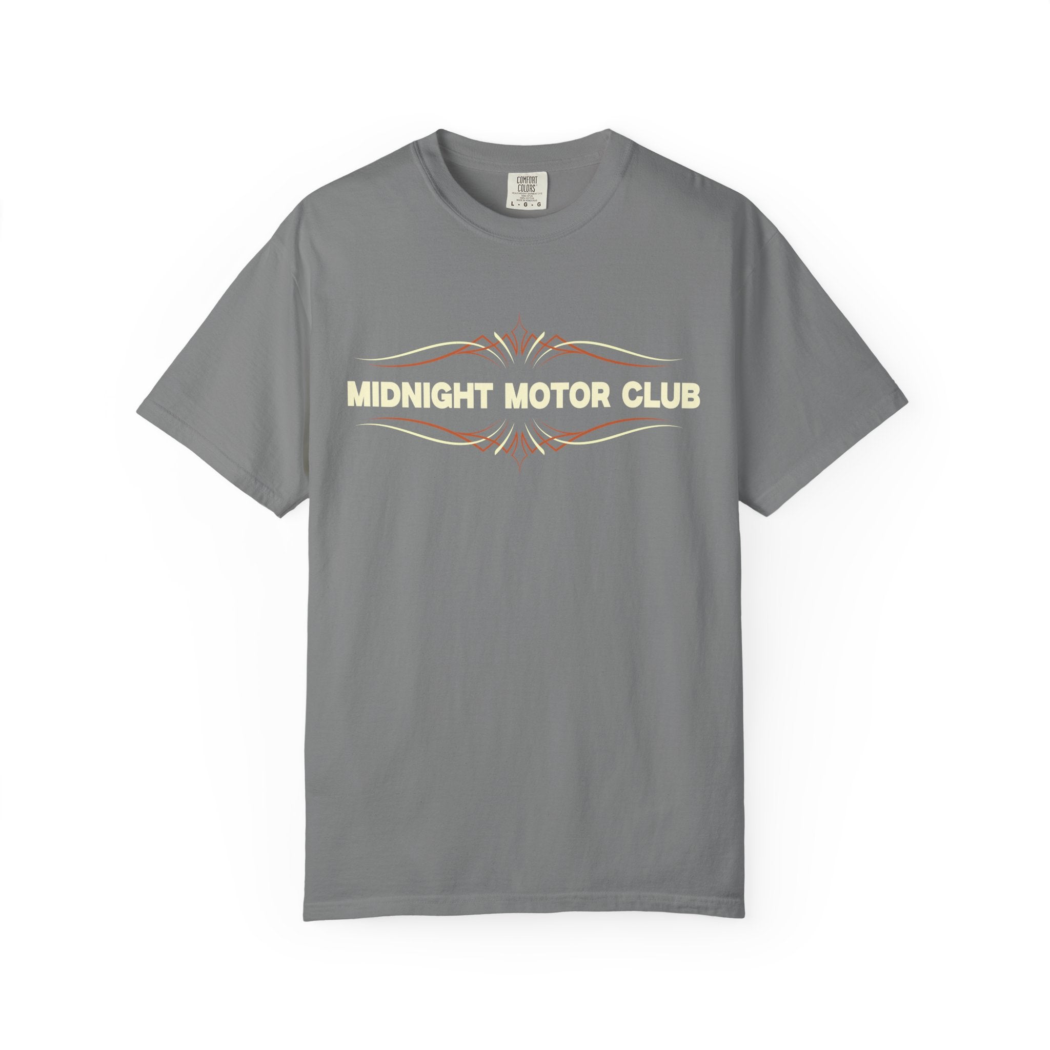 Midnight Motor Club T-Shirt — “The Garage Never Closes” Vintage Car Crew Tee