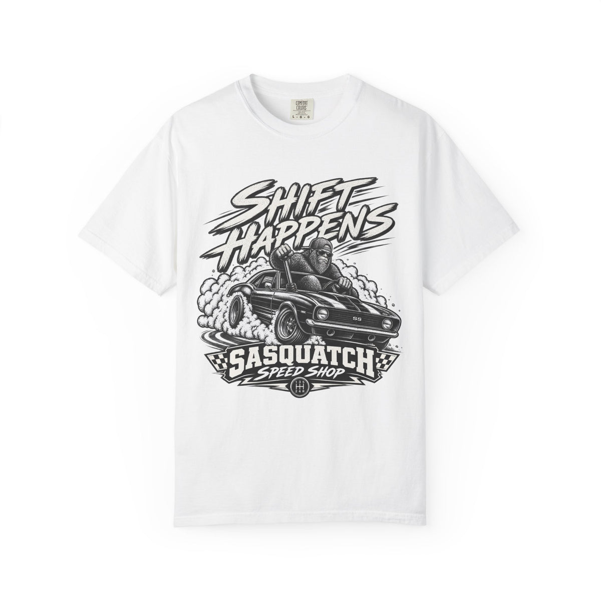 "Shift Happens" Sasquatch Speed Shop T-Shirt