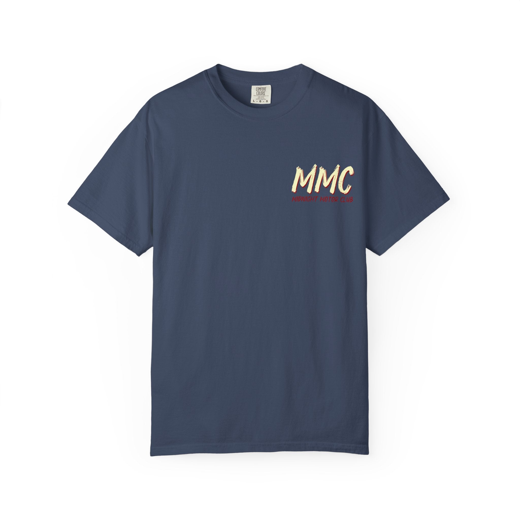 Engineered After Dark Graphic T-Shirt – MNC Midnight Motor Club Retro Logo