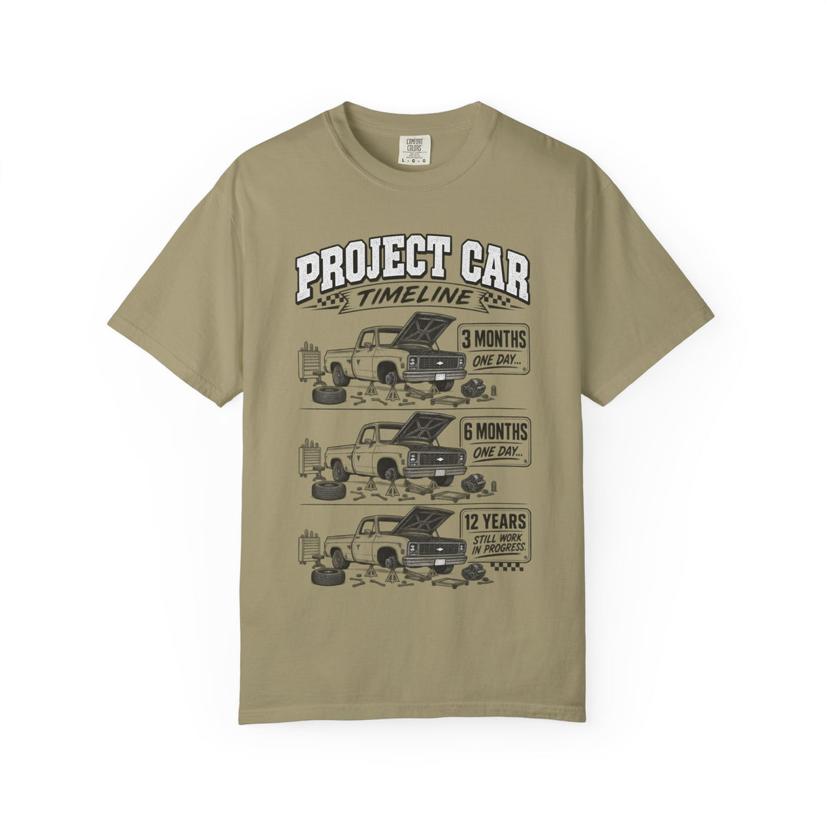Project Car Timeline T-Shirt – Funny Mechanic Restoration Shirt