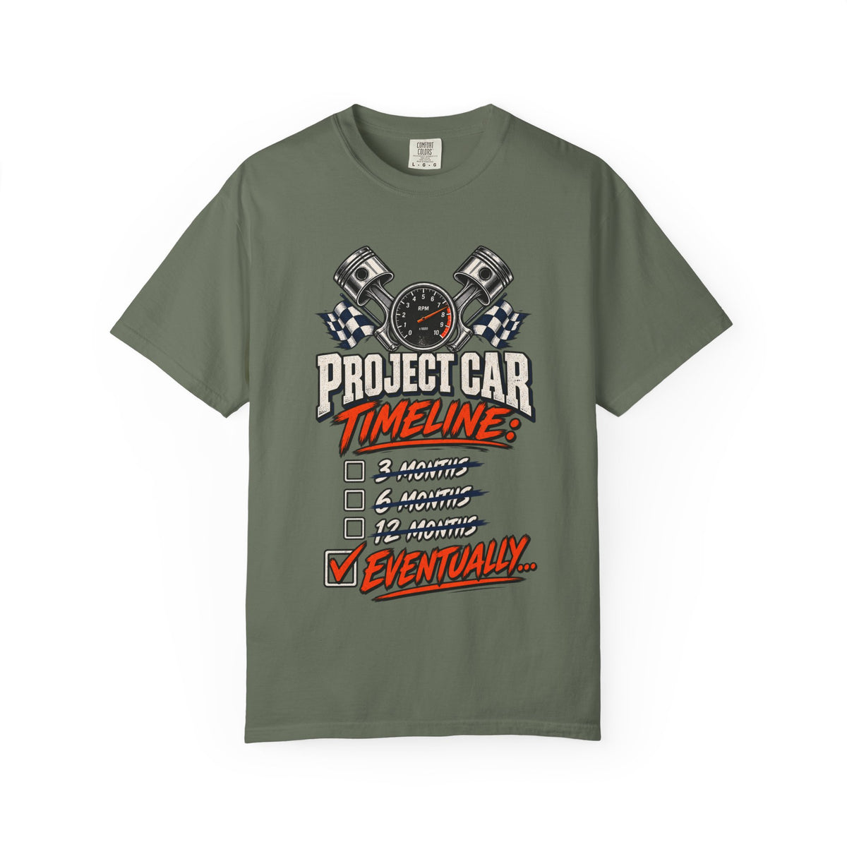 Project Car Timeline — 'Eventually' Racing Checklist Funny Tee