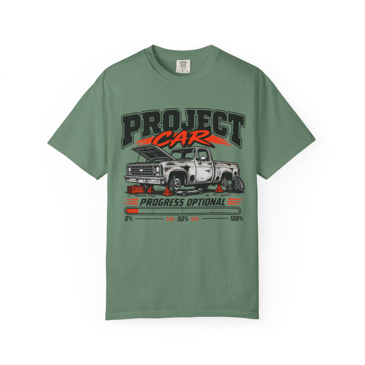 Project Car 'Progress Optional' Funny Graphic T-Shirt