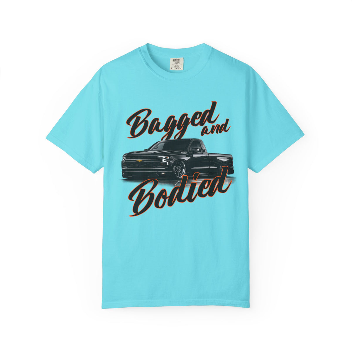 Bagged and Bodied Truck T-Shirt — Lowered Chevy Pickup Crew Tee