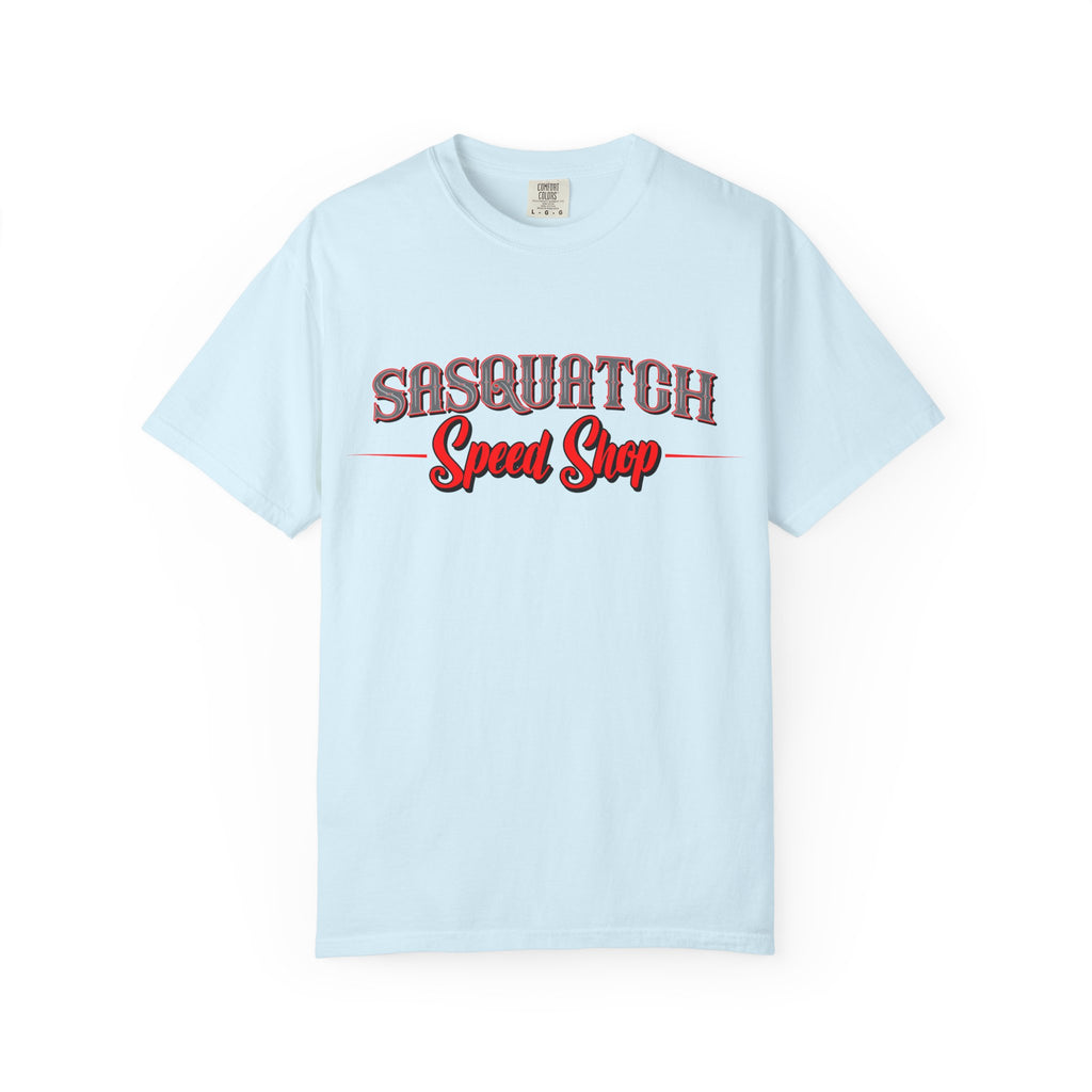 Sasquatch Speed Shop T-Shirt — Retro Hot Rod Graphic Tee