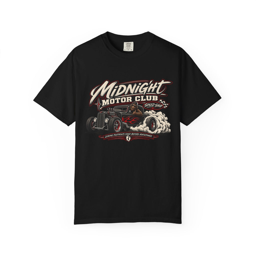 Vintage Sasquatch Driving Hot Rod