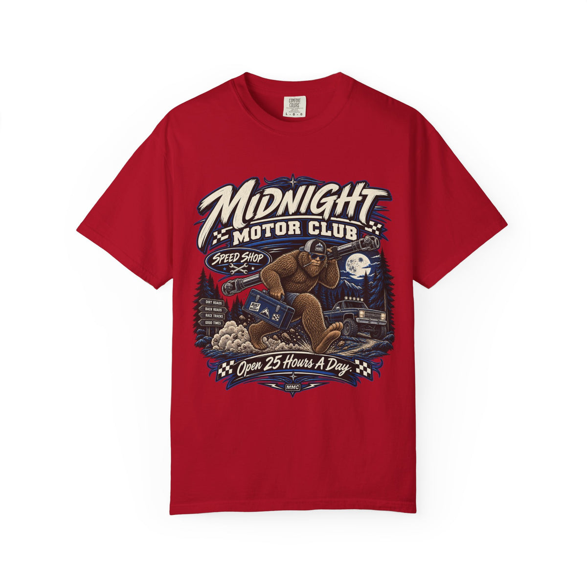 Midnight Motor Club T-Shirt — Vintage Bigfoot Speed Shop Graphic Tee