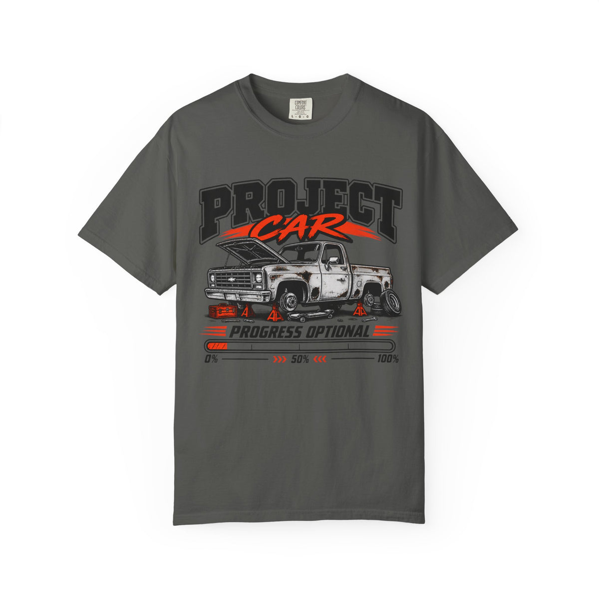 Project Car 'Progress Optional' Funny Graphic T-Shirt
