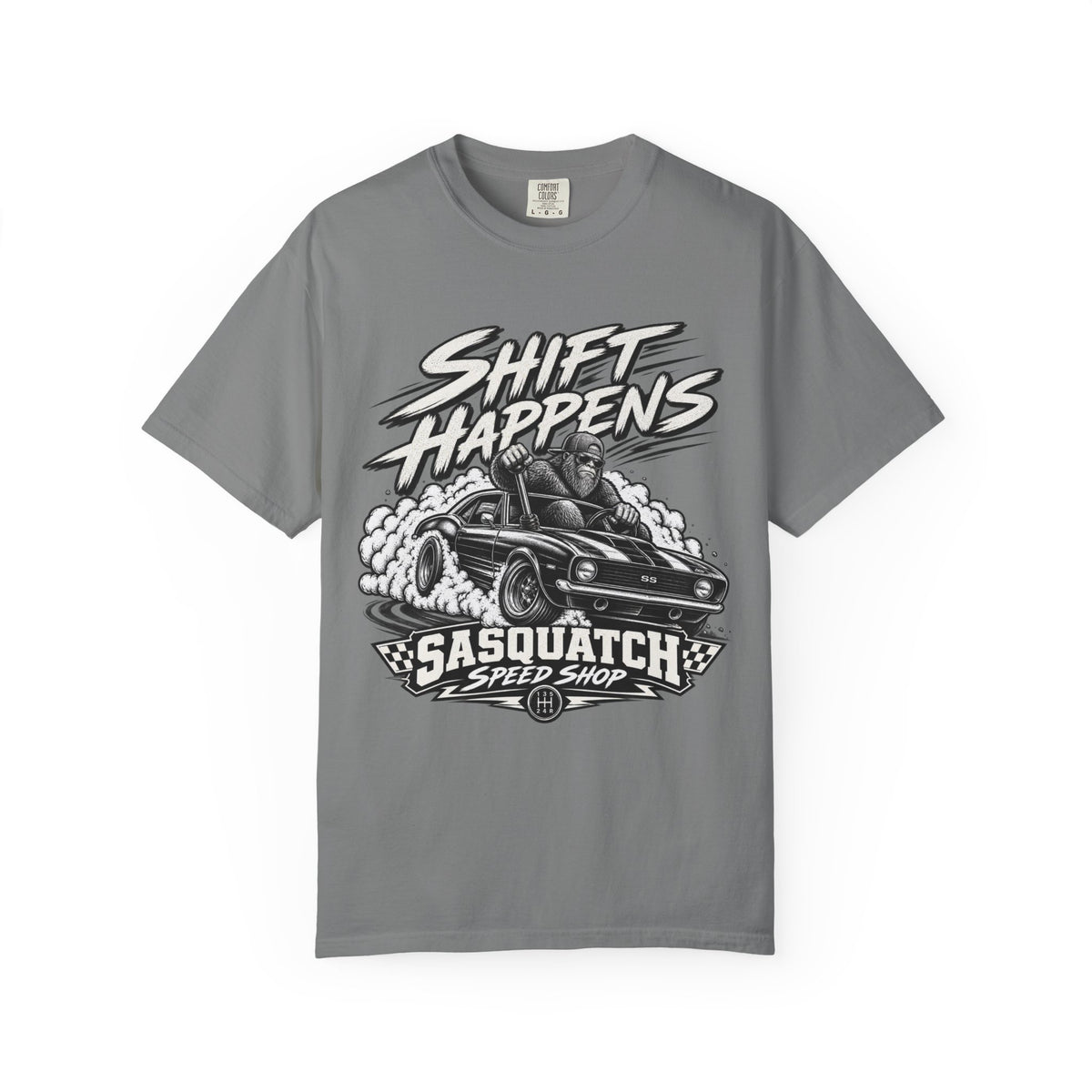 "Shift Happens" Sasquatch Speed Shop T-Shirt