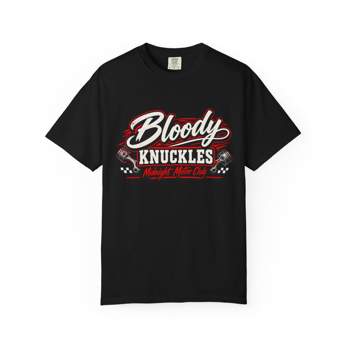 Bloody Knuckles T-Shirt — Retro Racing 'Midnight Motor Club' Graphic Tee