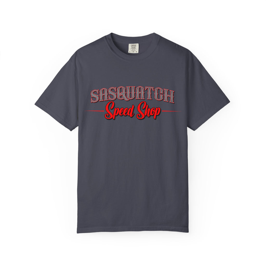 Sasquatch Speed Shop T-Shirt — Retro Hot Rod Graphic Tee