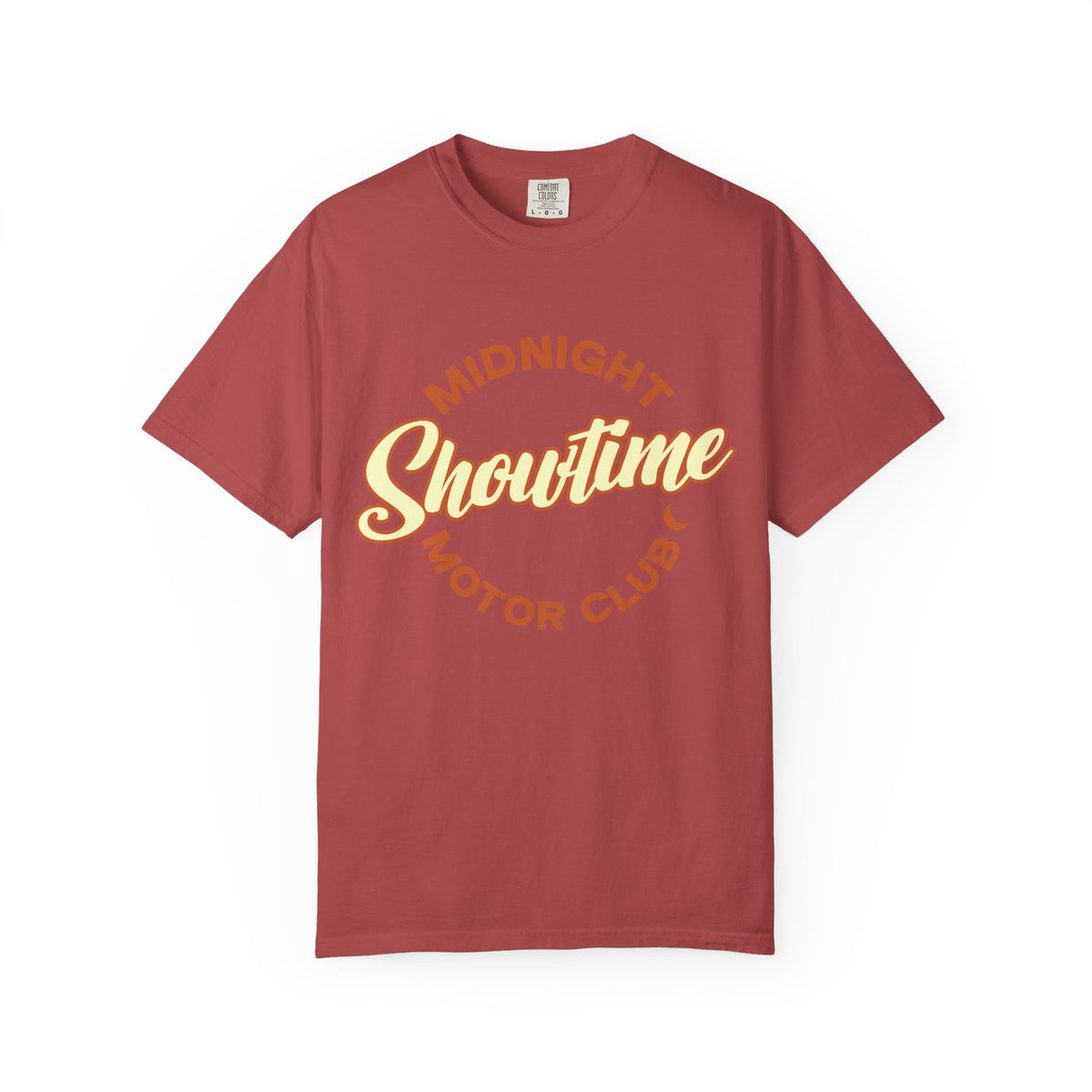 "Midnight Showtime Motor Club" Retro Script Car Culture Tee