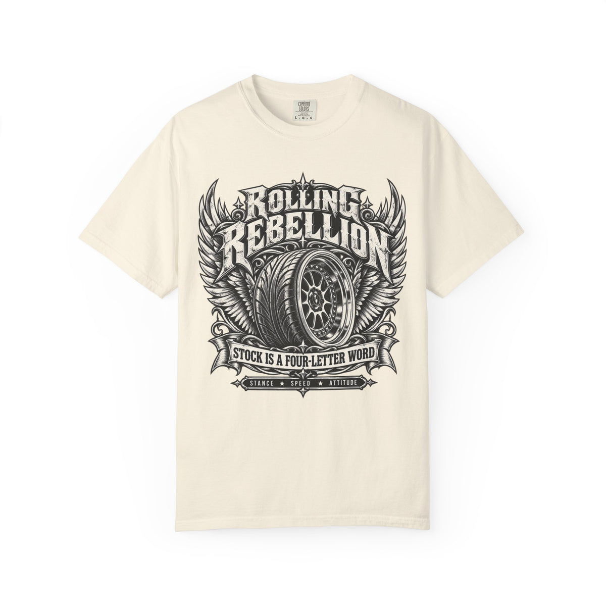 Rolling Rebelion Stock Car Racing Graphic T-Shirt