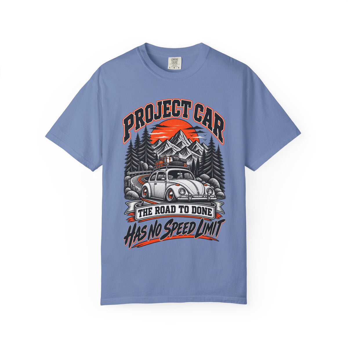 Project Car "Has No Speed Limit" T-Shirt — Vintage Beetle Road Trip Tee