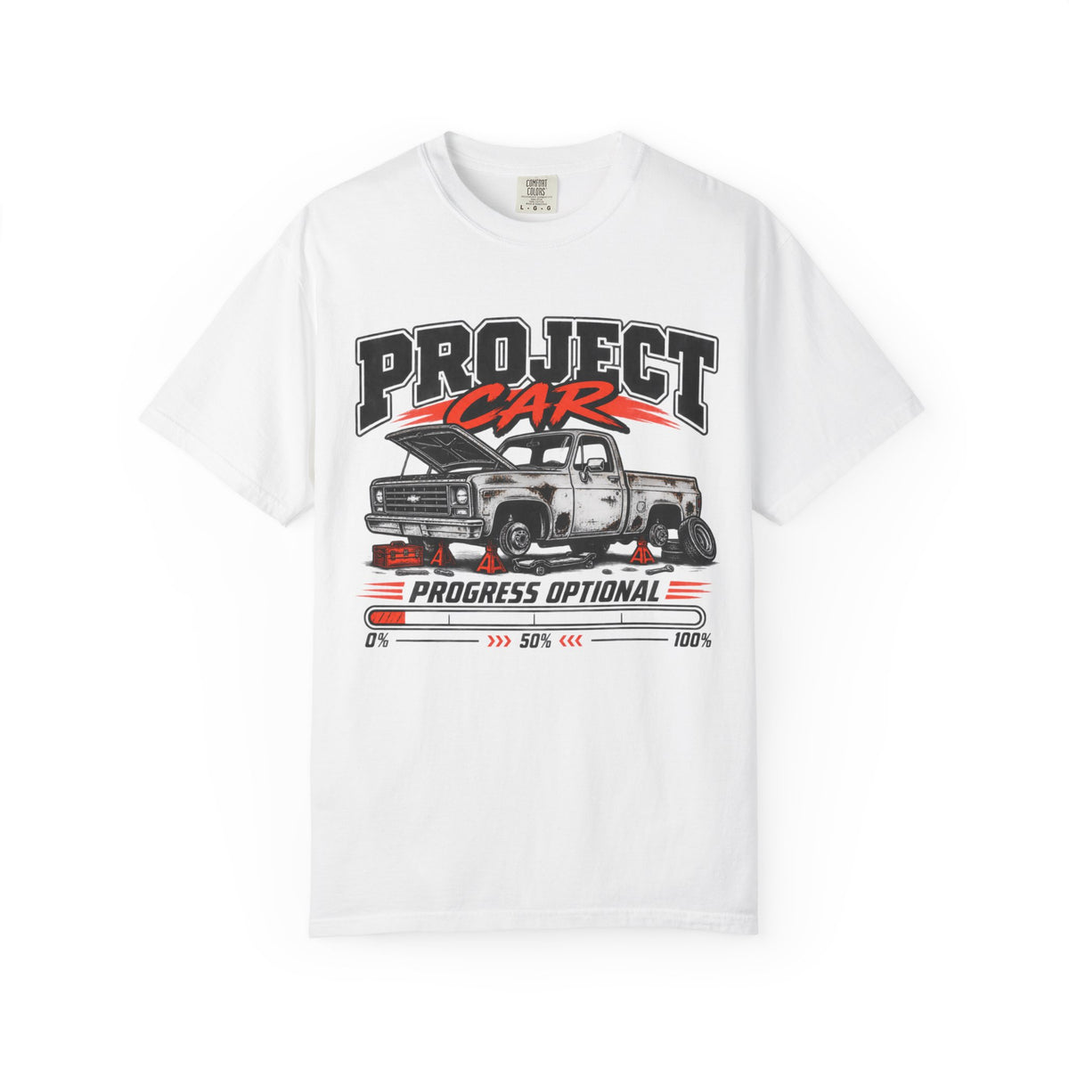 Project Car 'Progress Optional' Funny Graphic T-Shirt