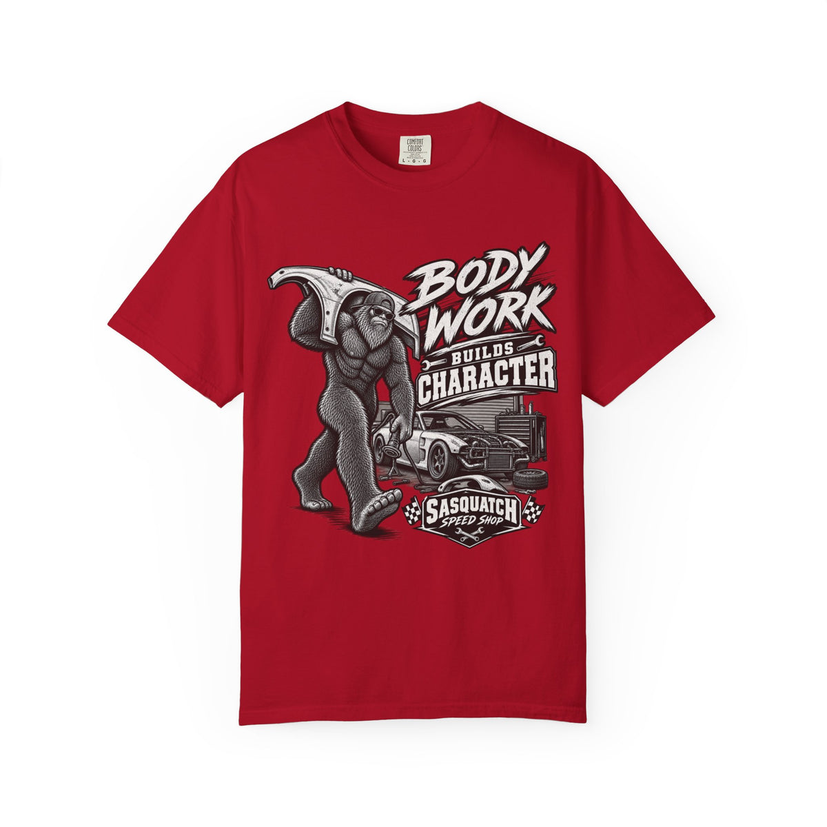 "Body Work Builds Character" Sasquatch Graphic Tee