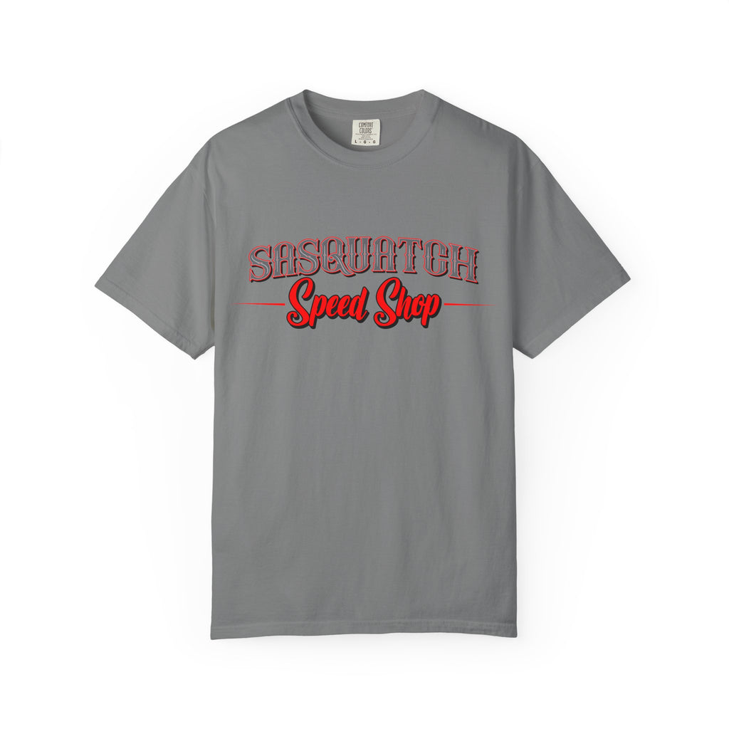 Sasquatch Speed Shop T-Shirt — Retro Hot Rod Graphic Tee