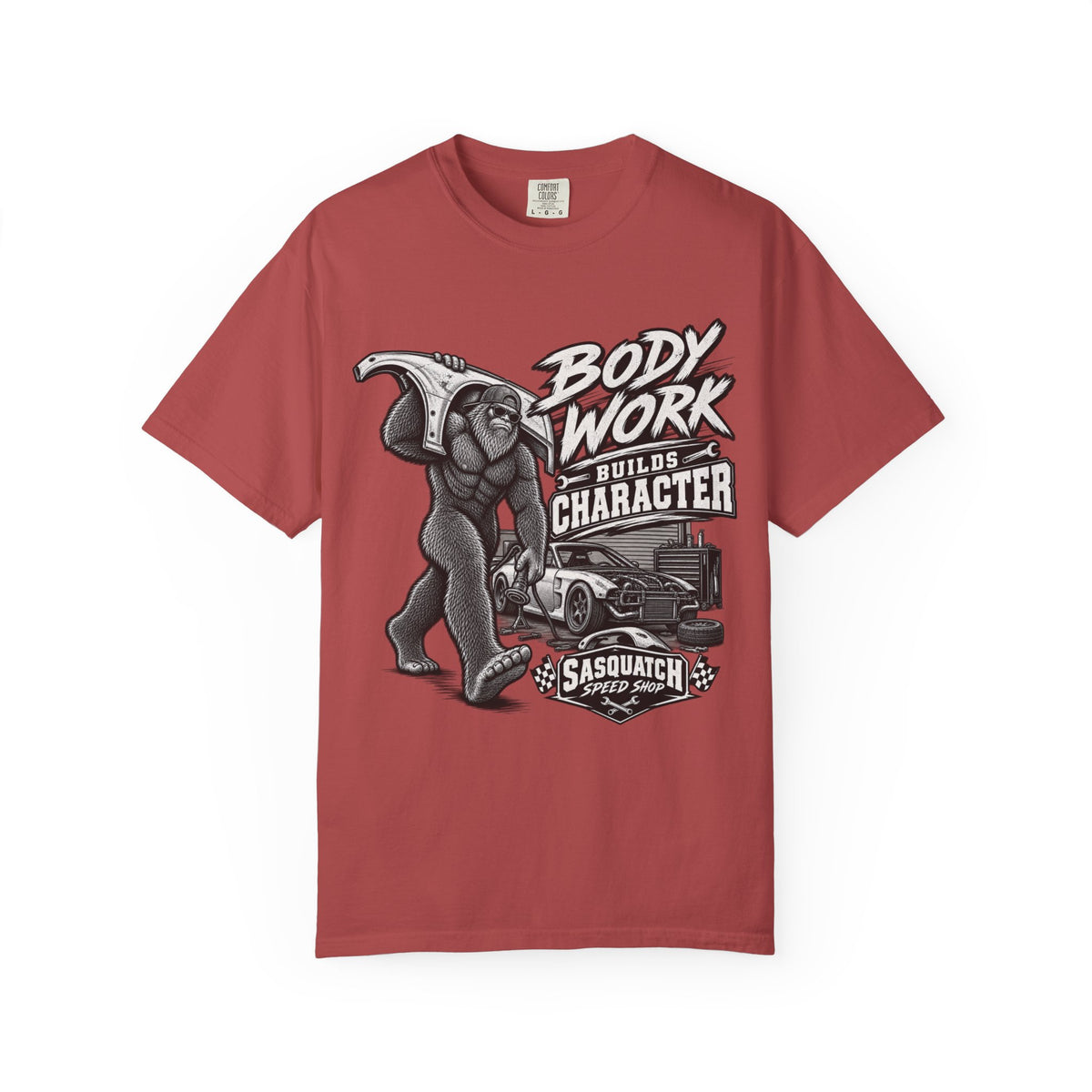 "Body Work Builds Character" Sasquatch Graphic Tee