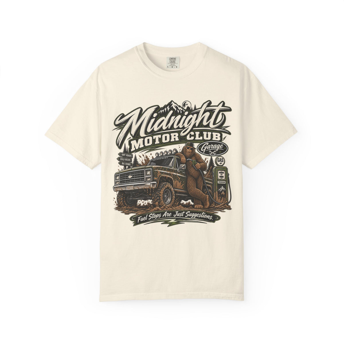 Midnight Motor Club T-Shirt — Vintage Truck & Bigfoot Graphic