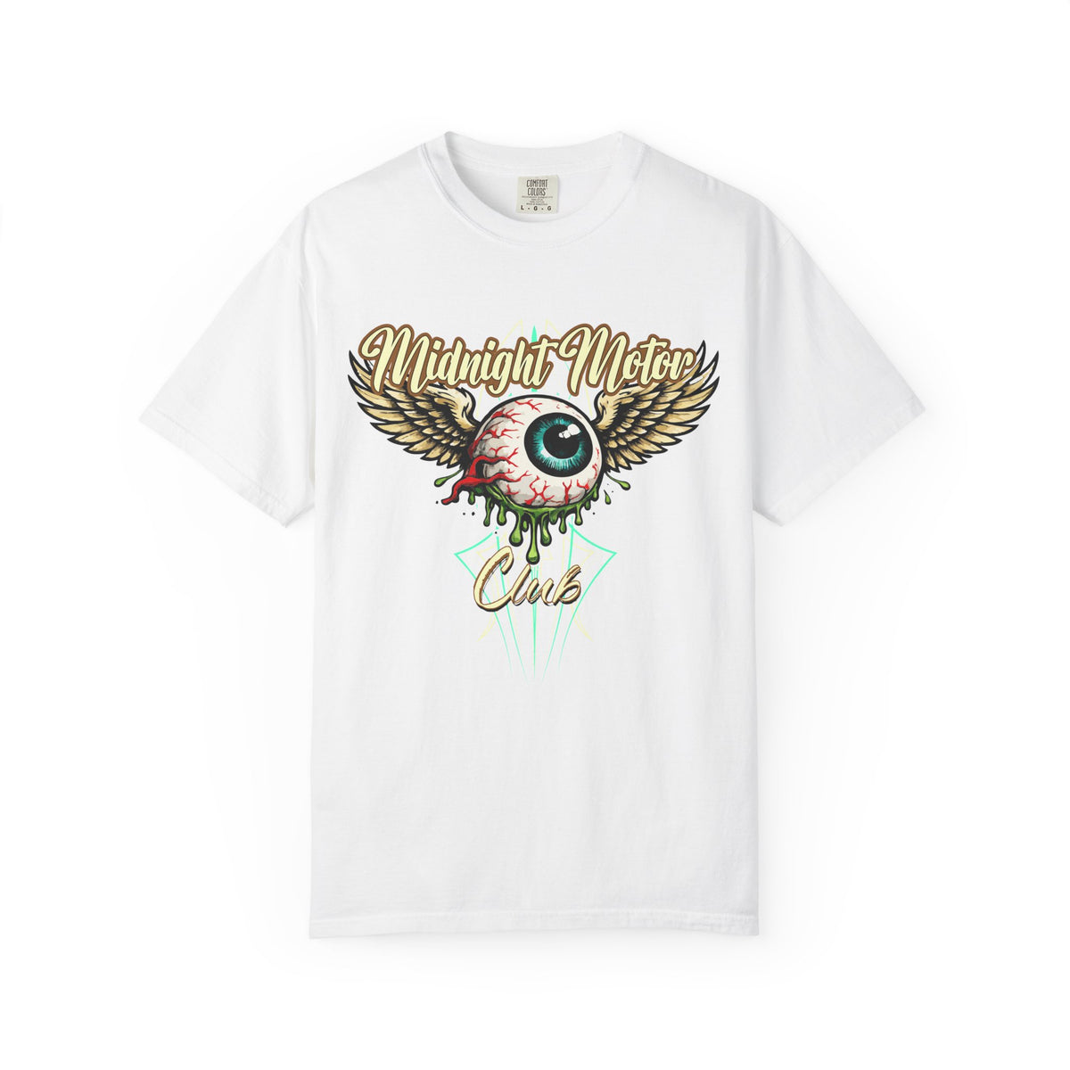 "Winged Eyeball & Pinstripes" Graphic T-Shirt