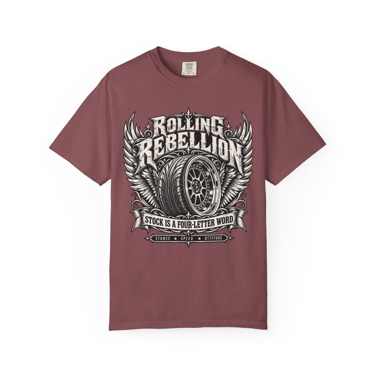 Rolling Rebelion Stock Car Racing Graphic T-Shirt