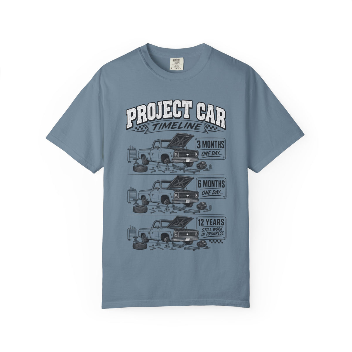 Project Car Timeline T-Shirt – Funny Mechanic Restoration Shirt