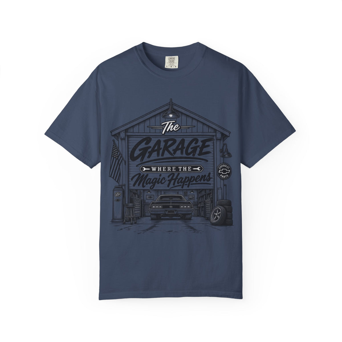 "The Garage Where the Magic Happens" Vintage Car Shop Tee