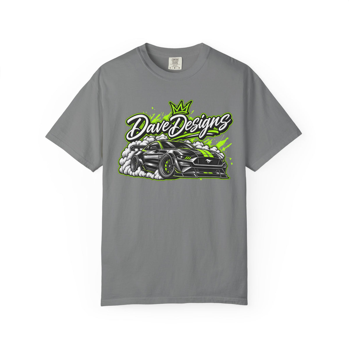 "Dave Designs" Neon Mustang Drift Racing Tee