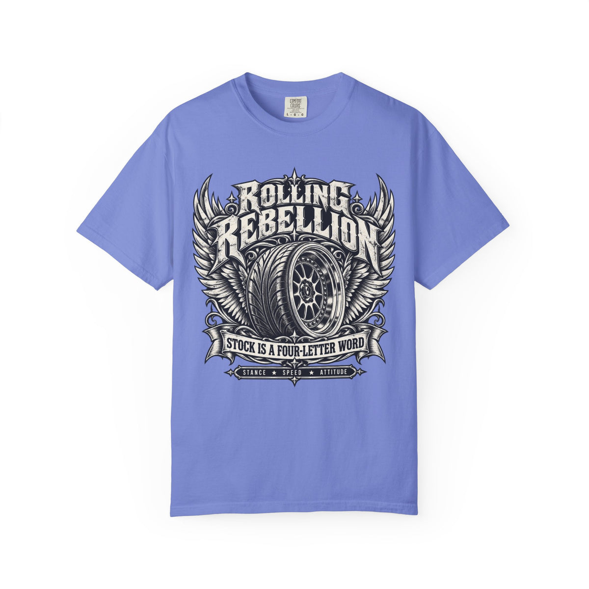 Rolling Rebelion Stock Car Racing Graphic T-Shirt