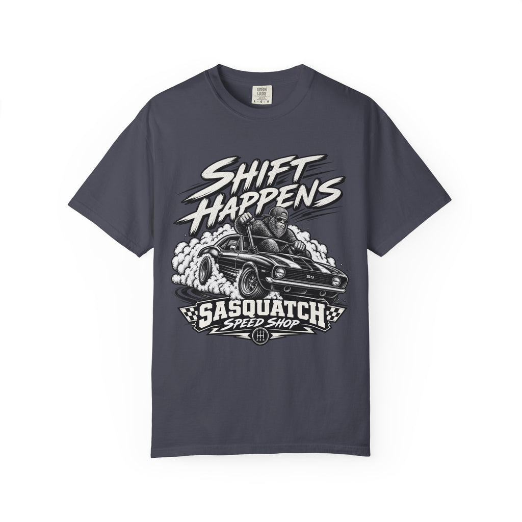 "Shift Happens" Sasquatch Speed Shop T-Shirt