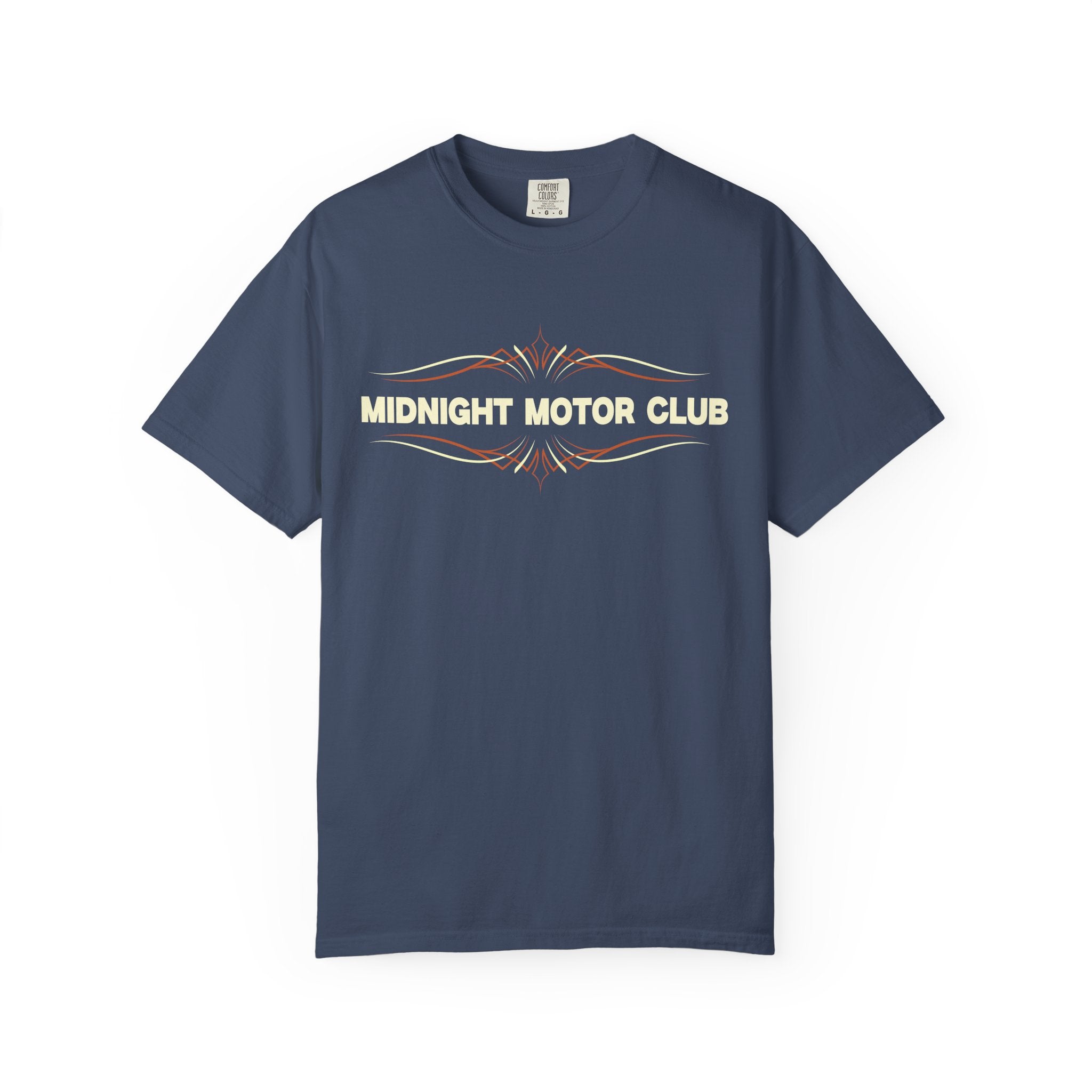 Midnight Motor Club T-Shirt — “The Garage Never Closes” Vintage Car Crew Tee