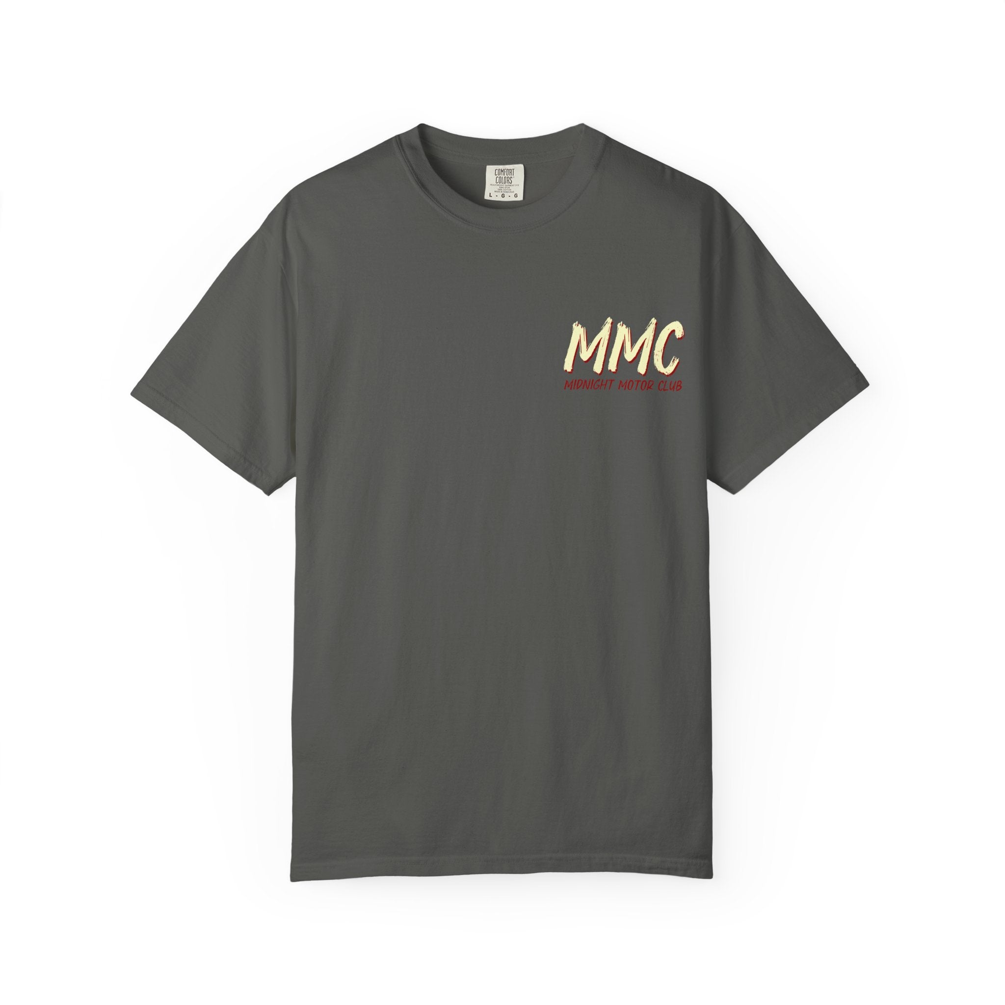 Engineered After Dark Graphic T-Shirt – MNC Midnight Motor Club Retro Logo