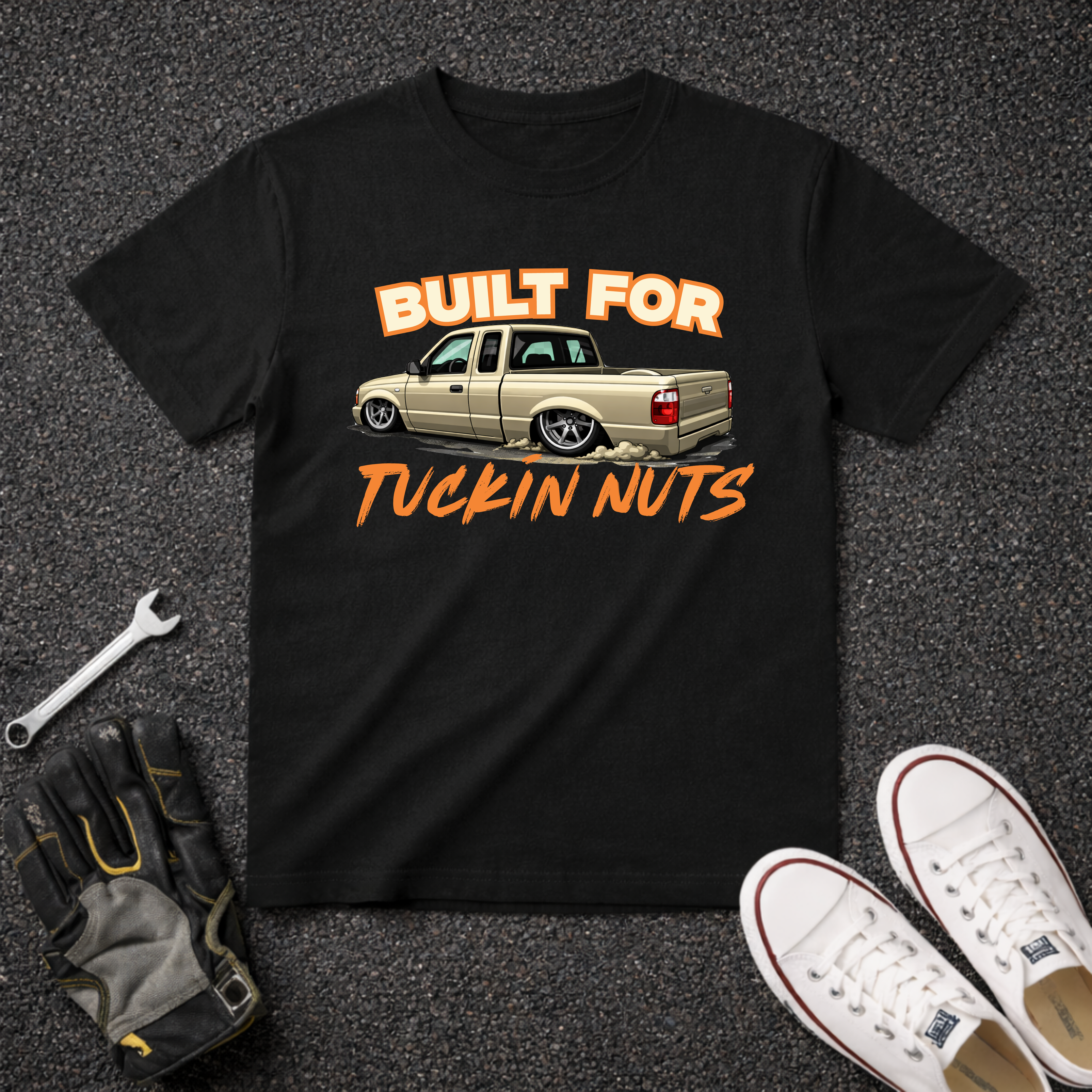 T-Shirt — "Built for Tuckin Nuts" Lowrider Truck Graphic Tee