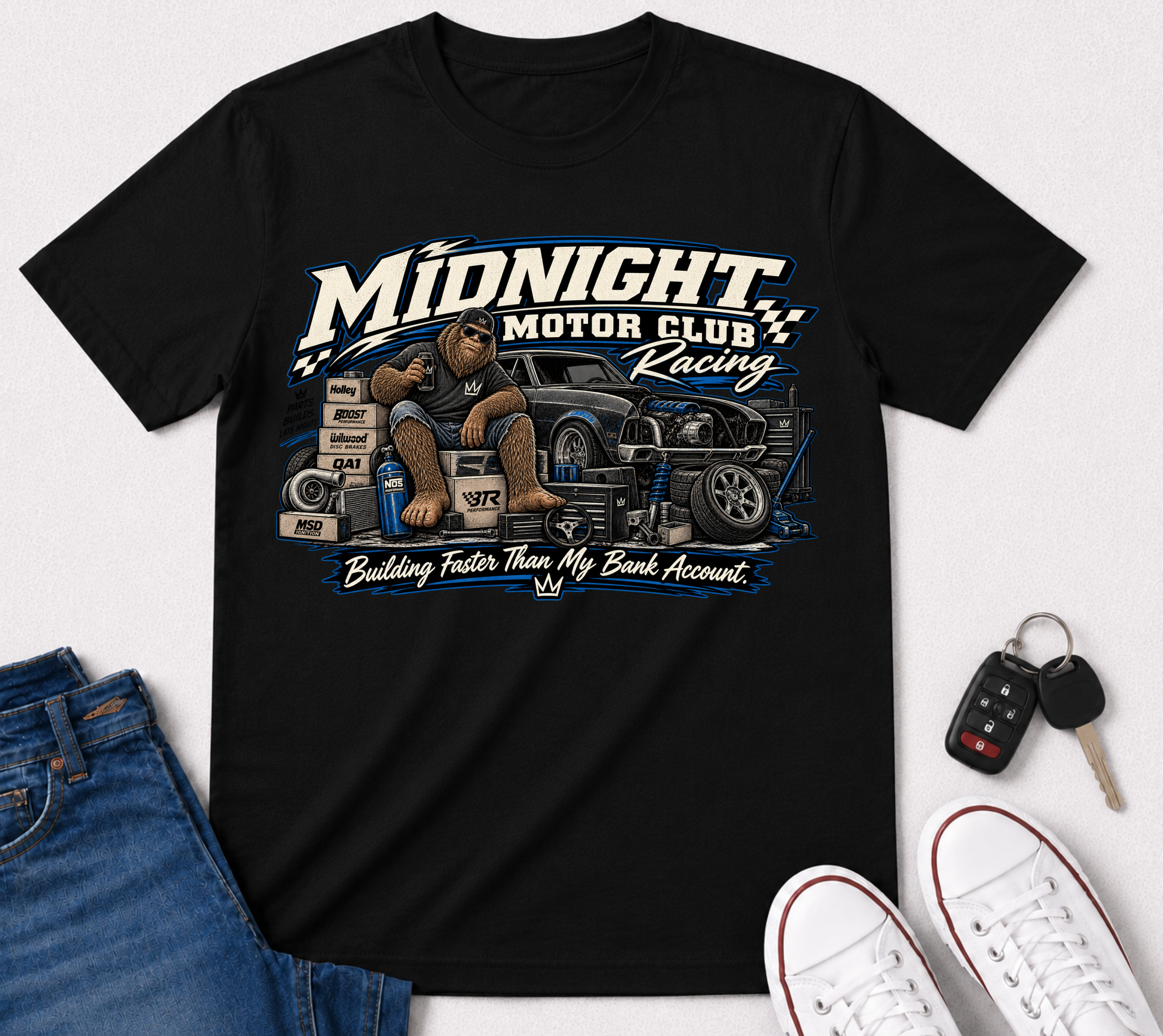 Midnight Motor Club Racing T-Shirt — Vintage Classic Car Graphic Tee