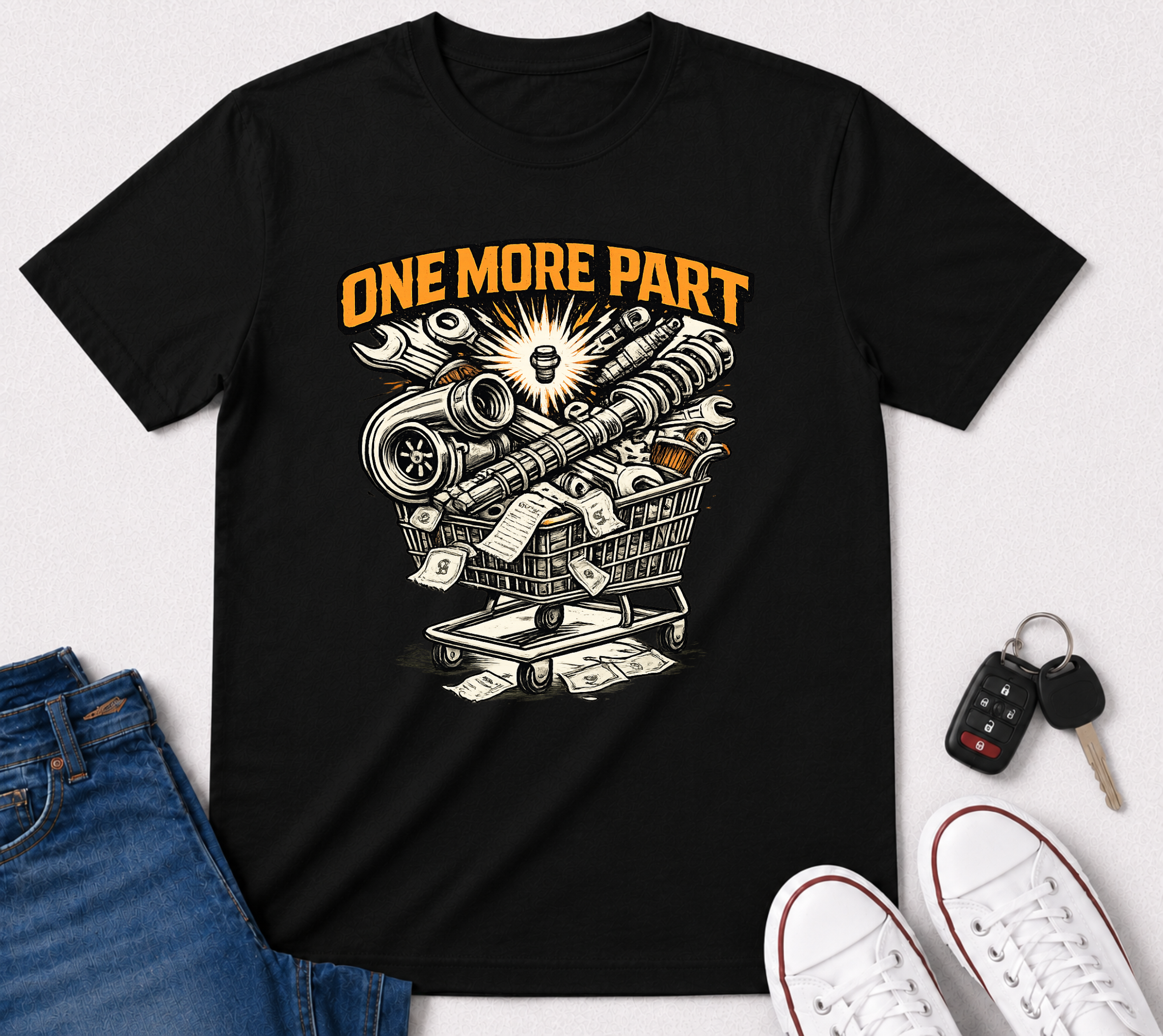 One More Part T-Shirt — Mechanic/Car Parts Graphic Tee