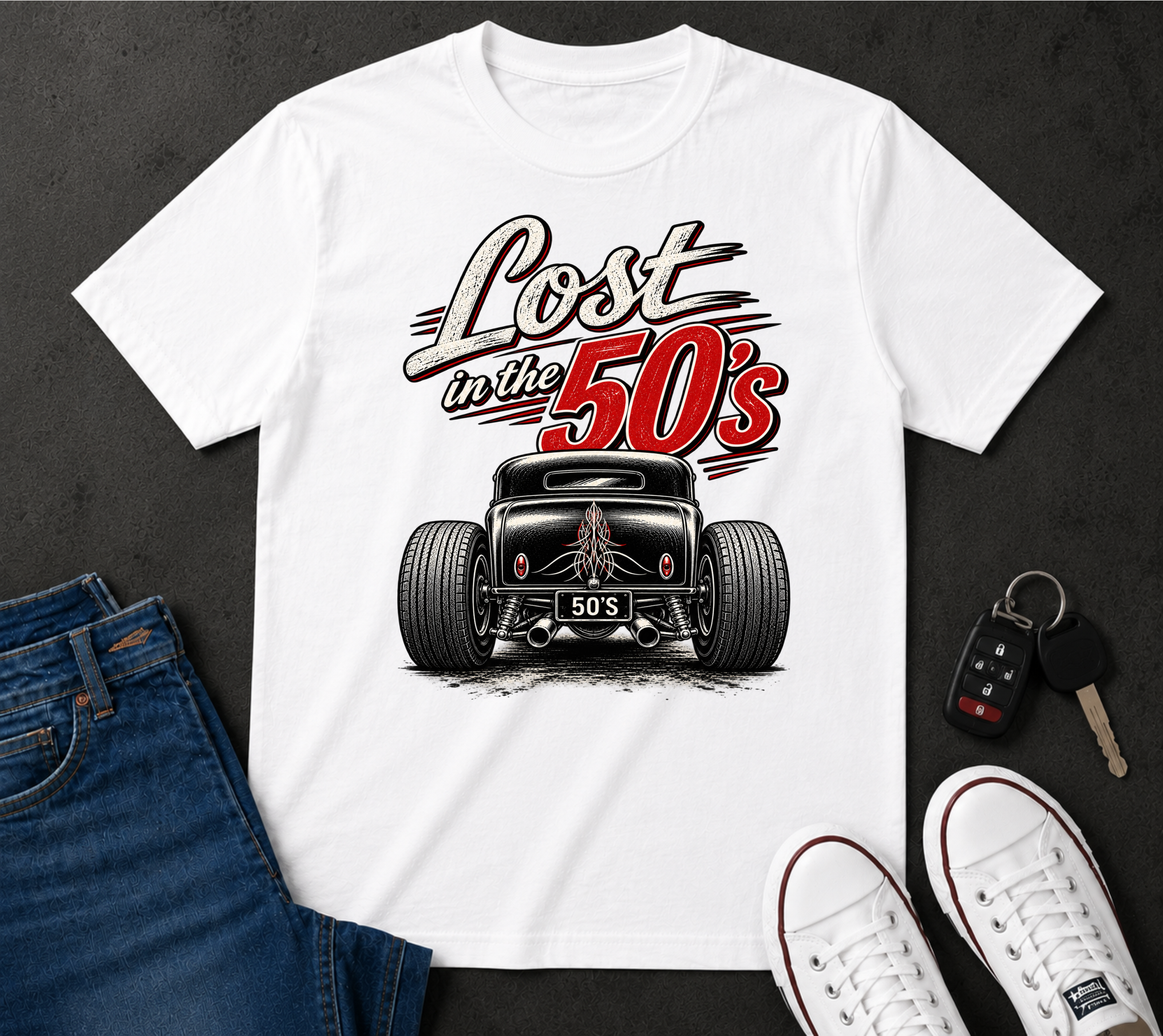 Lost in the 50s T-Shirt — Vintage Hot Rod Graphic Tee