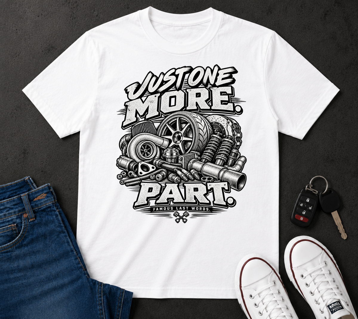 "Just One More Part" Funny Car Culture Tee