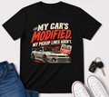 “My Car’s Modified, My Pickup Lines Aren’t” Graphic Funny Car Life Tee
