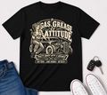 Gas, Grease & Attitude T-Shirt — Vintage Hot Rod Pinup Auto Mechanic Tee