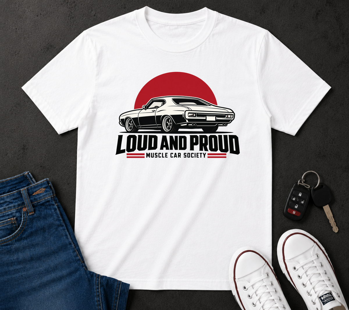 Loud and Proud Muscle Car Society Graphic T-Shirt