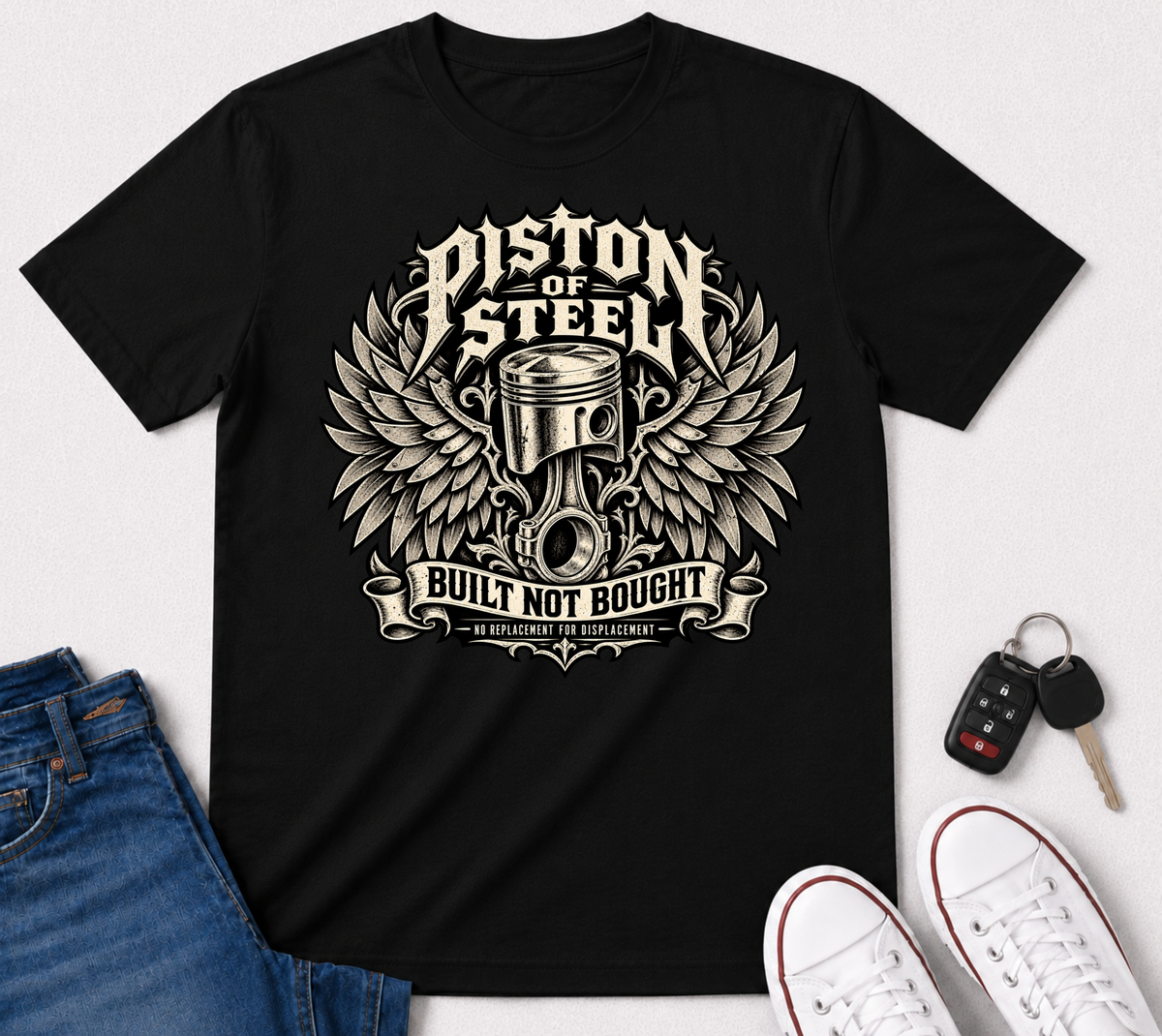 Piston Steel Built Not Bought Automotive T-Shirt