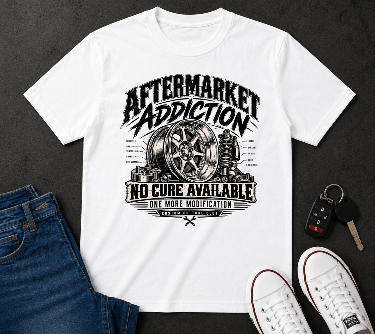 Aftermarket Addiction No Core Available Automotive T-Shirt