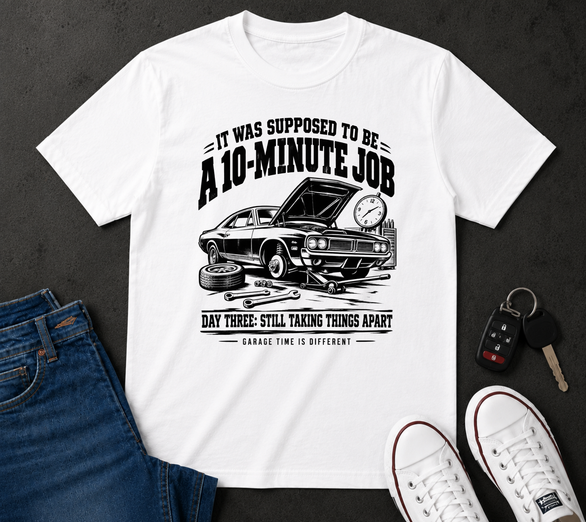 A 10-Minute Job Vintage Classic Car T-Shirt